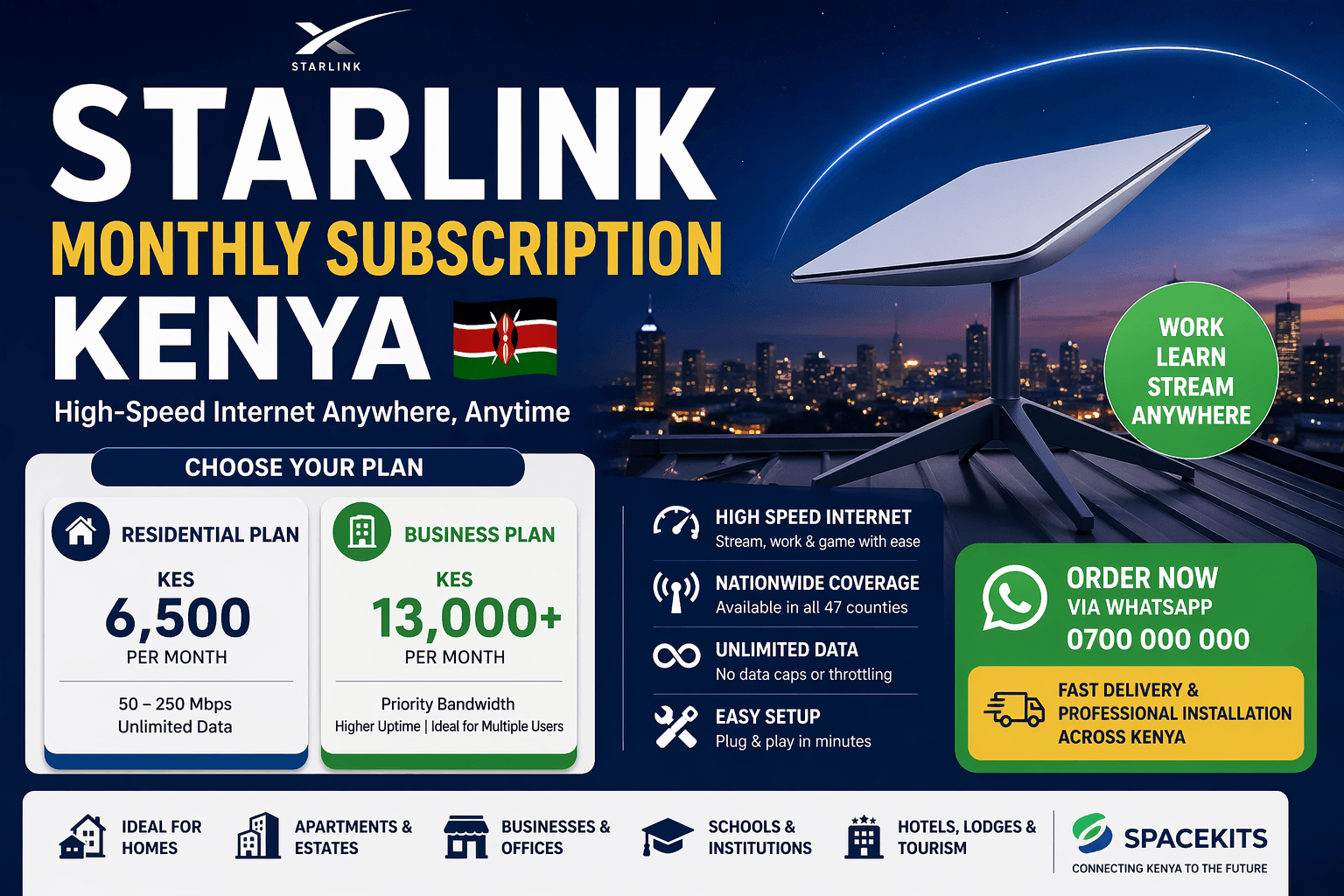 Starlink setup and repair Kenya