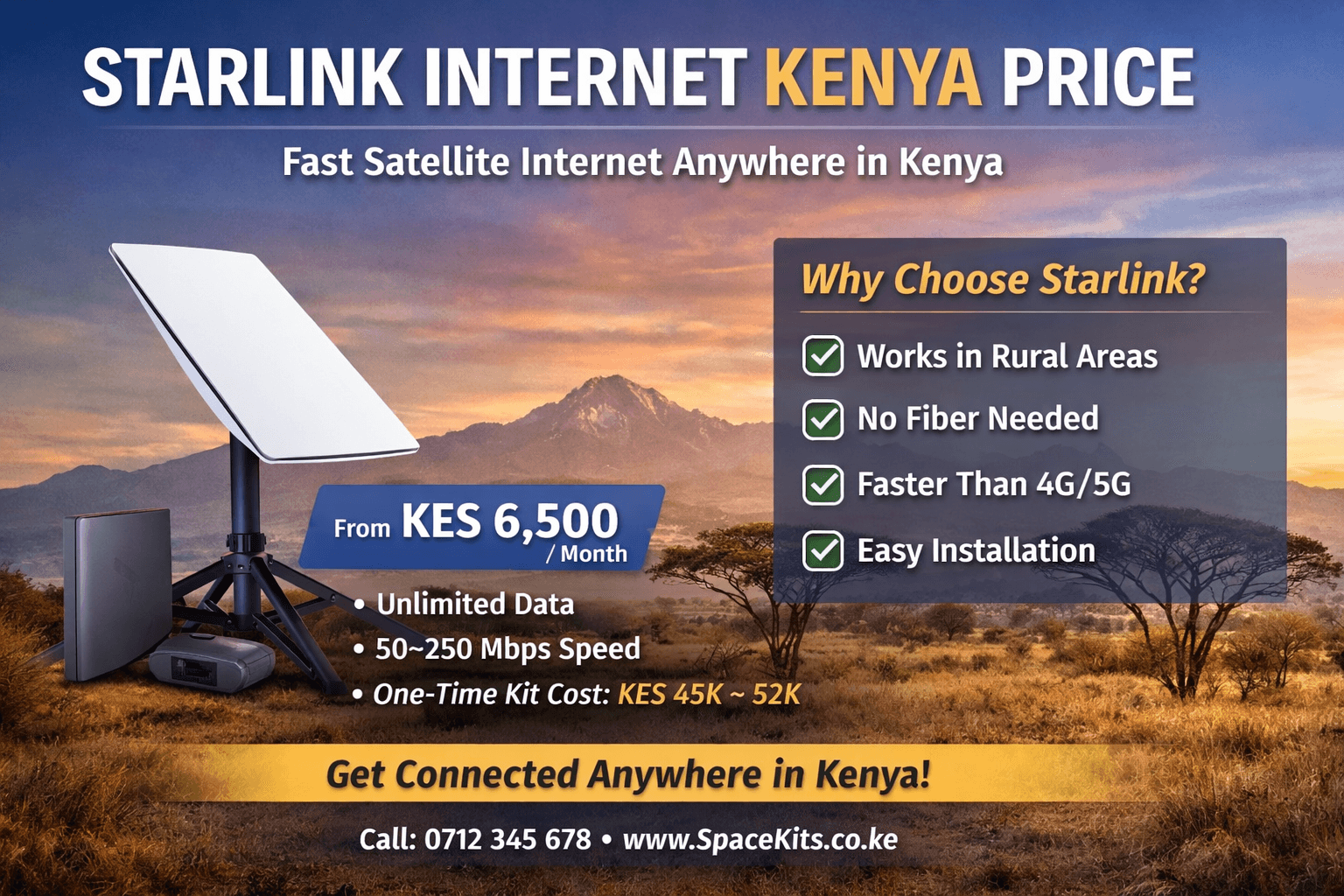 Starlink Internet Kenya Price