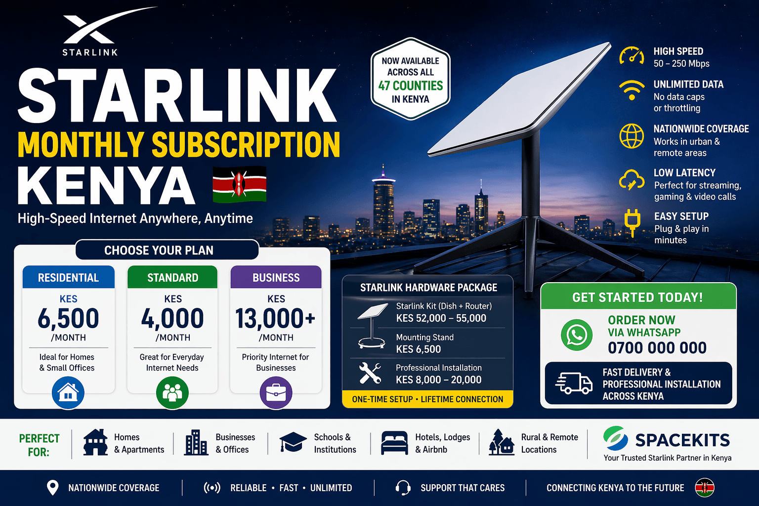 Starlink setup and repair Kenya