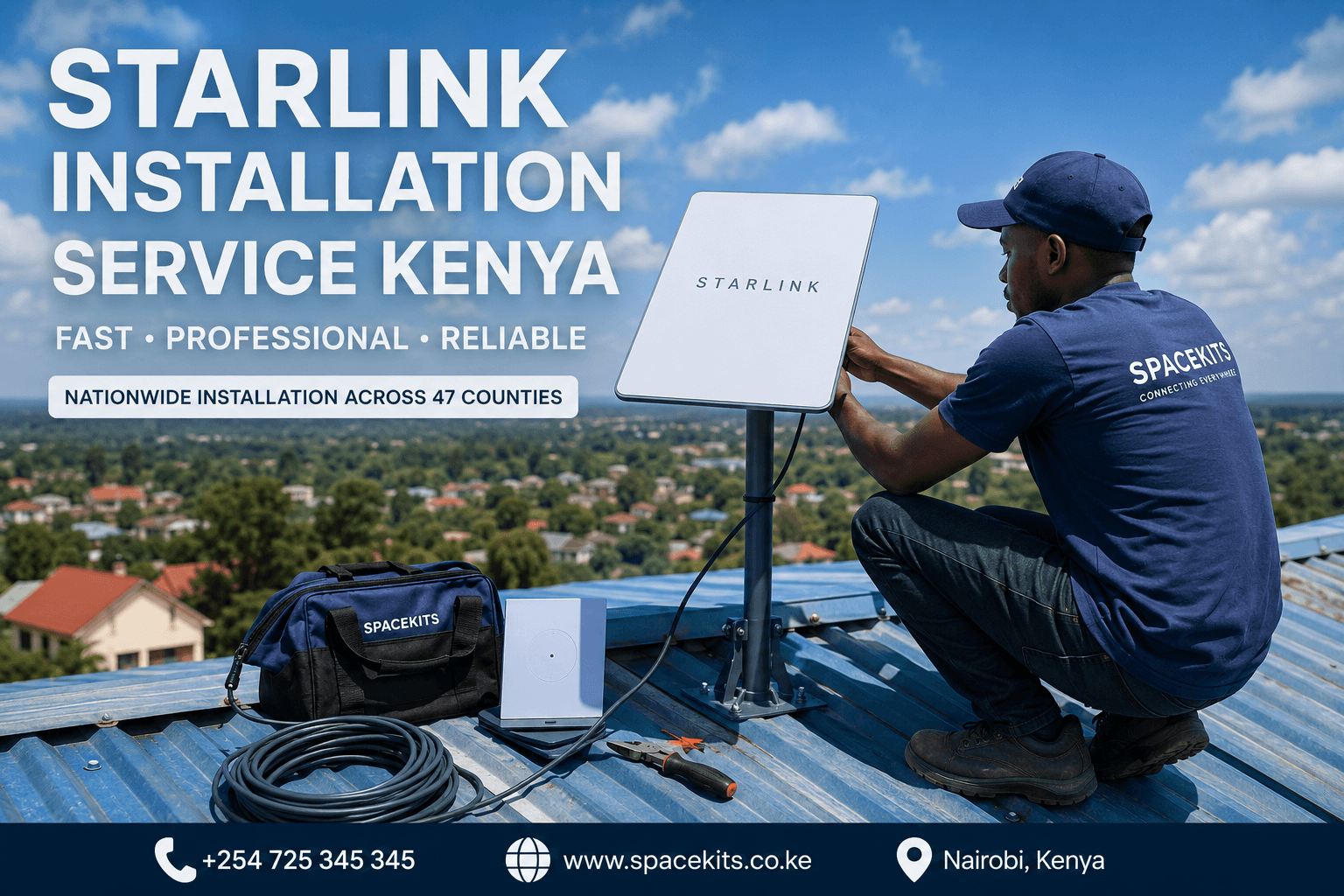 Spacekits residential Starlink installation setup in Kenya