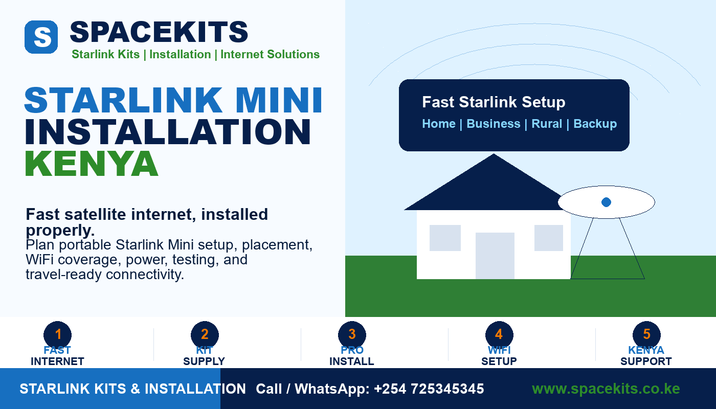 Starlink Mini Installation Kenya by Spacekits