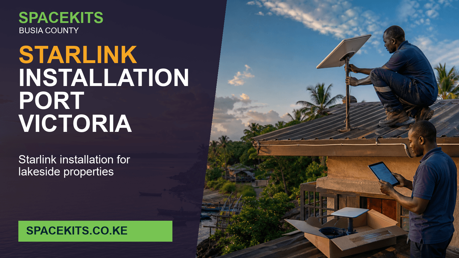 Starlink Installation Port Victoria - professional installation of a customer-owned Starlink kit in busia County