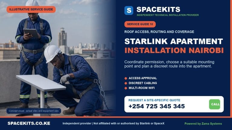 SpaceKits Starlink apartment installation service in Nairobi