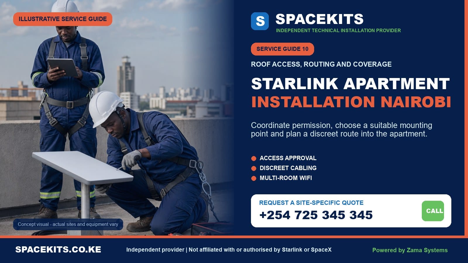 SpaceKits Starlink apartment installation service in Nairobi