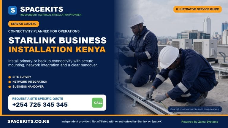 SpaceKits Starlink business installation and network integration in Kenya