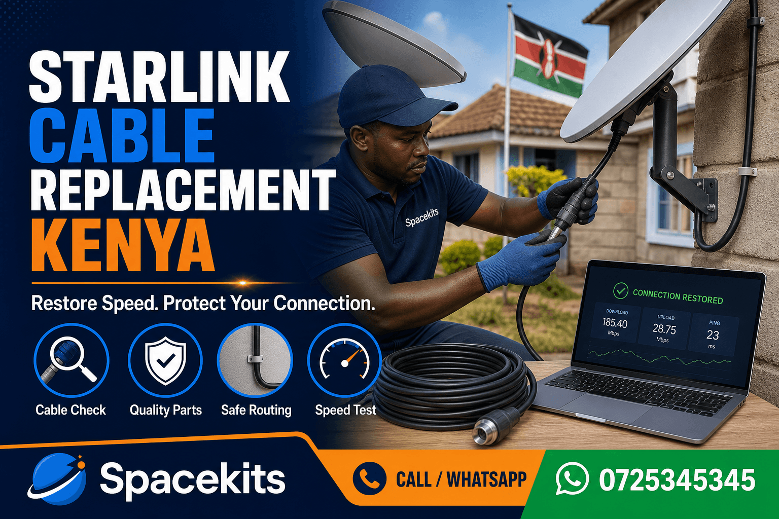Starlink cable replacement Kenya