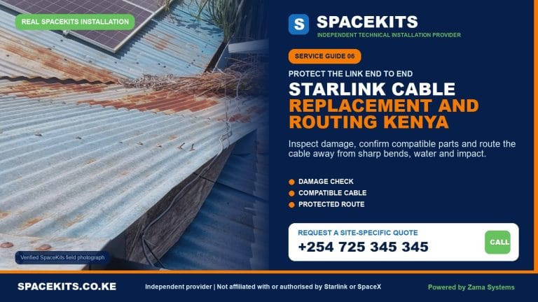 SpaceKits Starlink cable replacement and protected routing service in Kenya