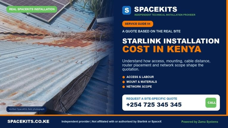 Starlink installation cost and quotation factors in Kenya from SpaceKits