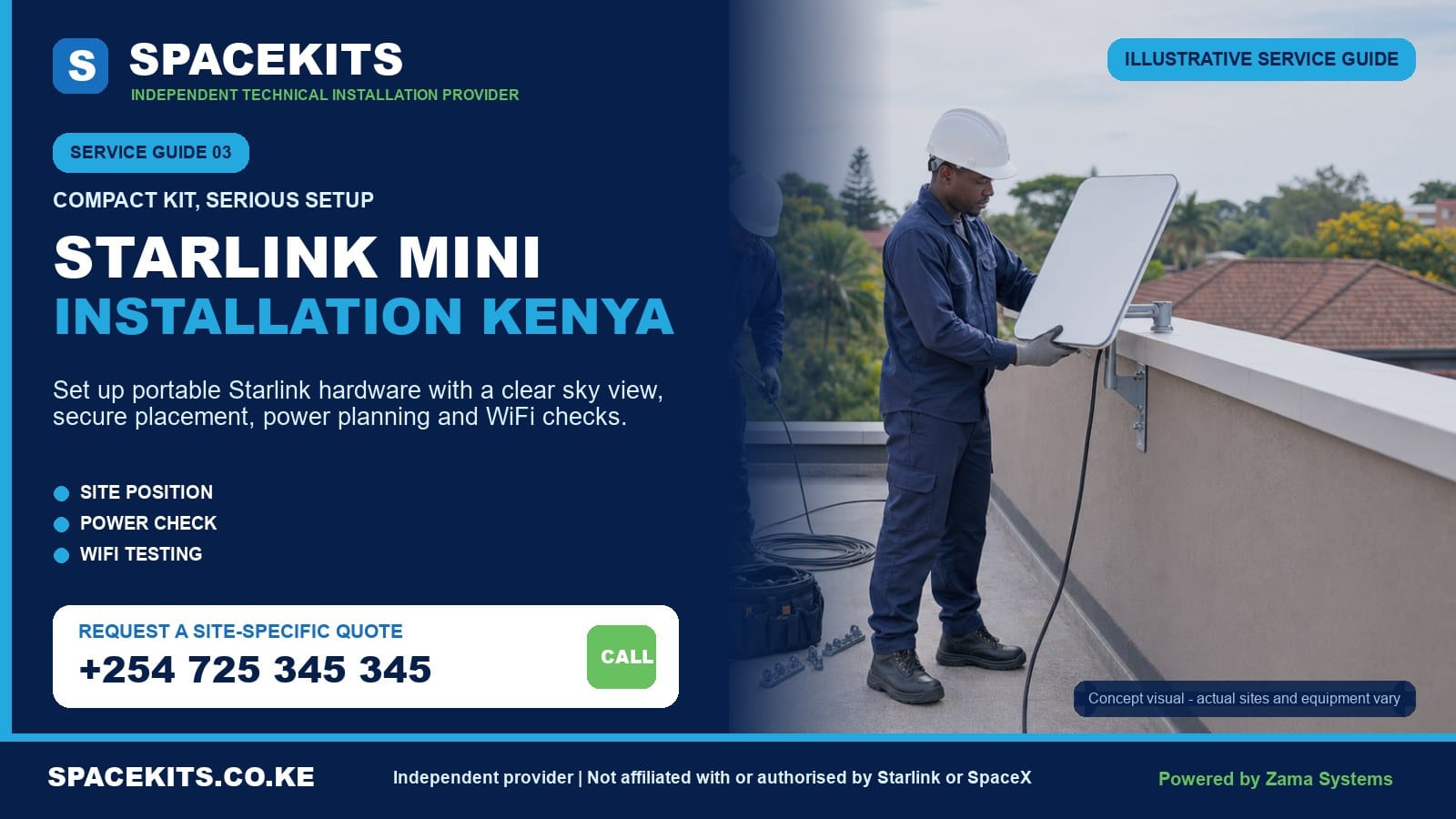 SpaceKits Starlink Mini installation service in Kenya