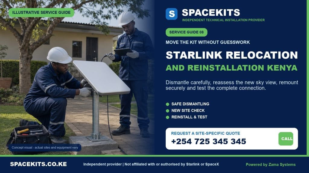SpaceKits Starlink relocation and reinstallation service in Kenya