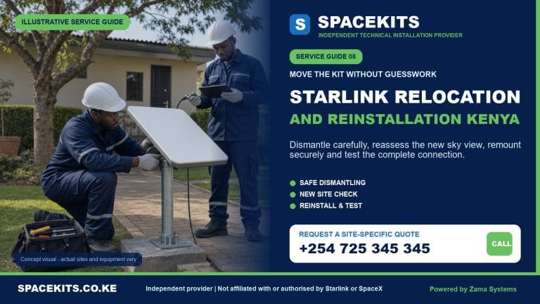 SpaceKits Starlink relocation and reinstallation service in Kenya
