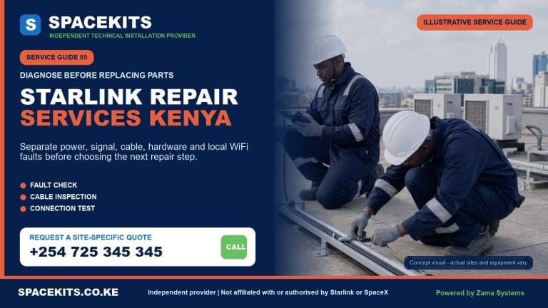 SpaceKits Starlink repair diagnosis service in Kenya
