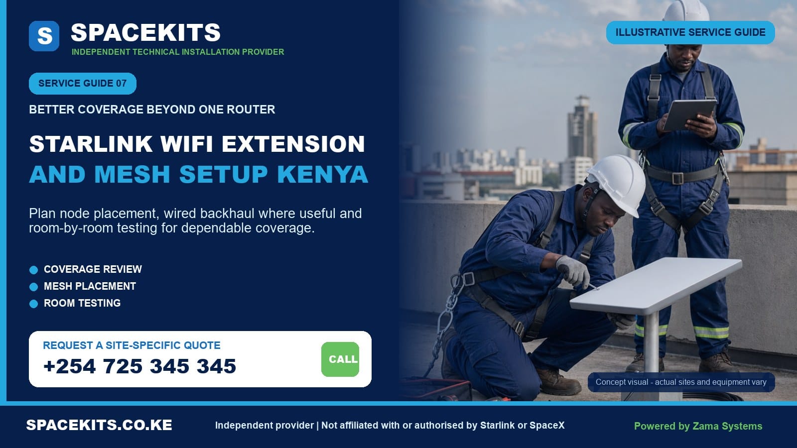 SpaceKits Starlink WiFi extension and mesh setup service in Kenya