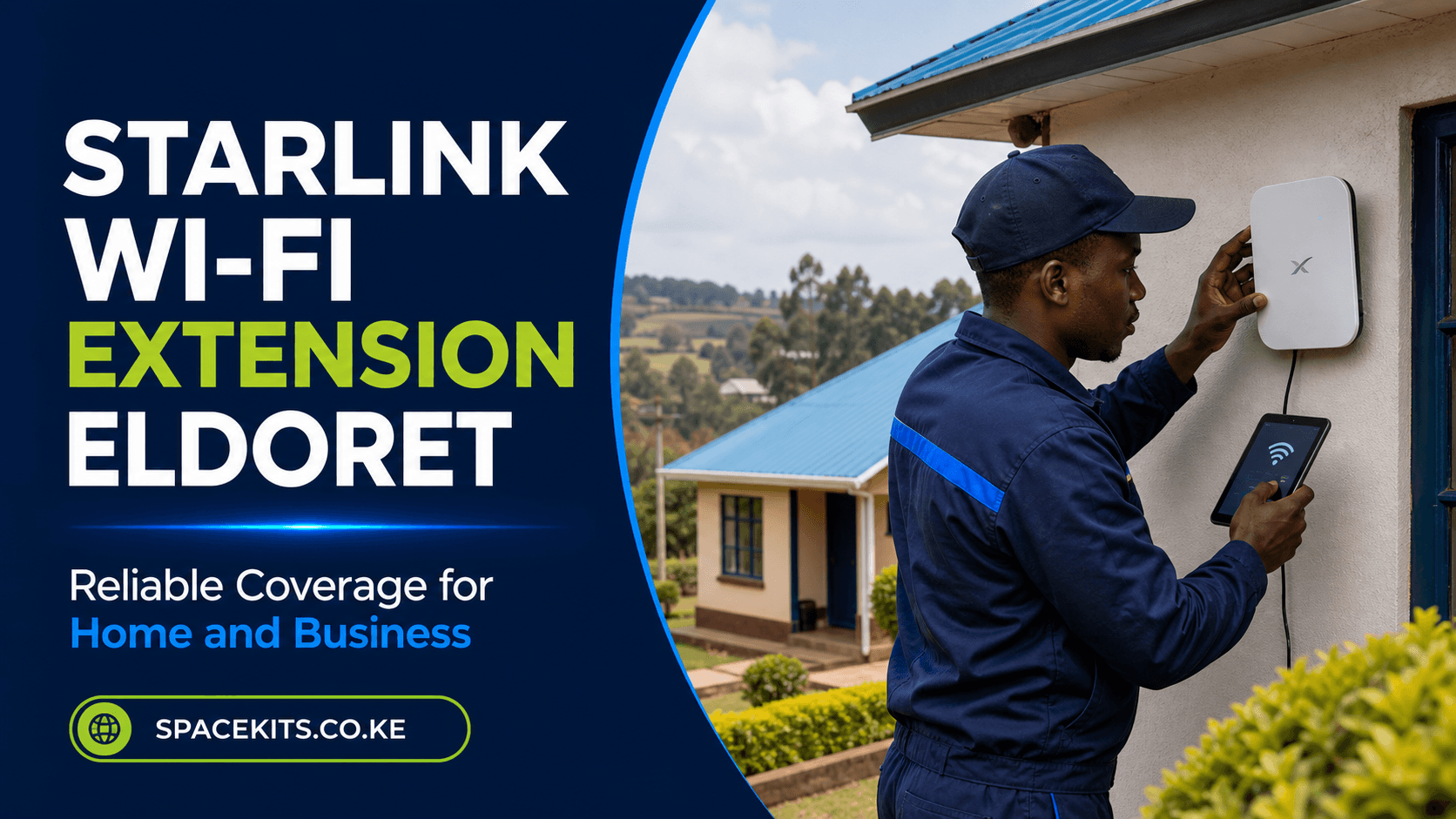 Starlink Wi-Fi Extension Eldoret technician installing business coverage