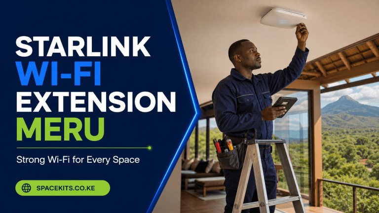 Starlink Wi-Fi Extension Meru technician installing an access point
