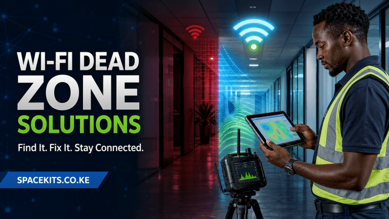 Wi-Fi Dead Zone Solutions technician performing a signal survey