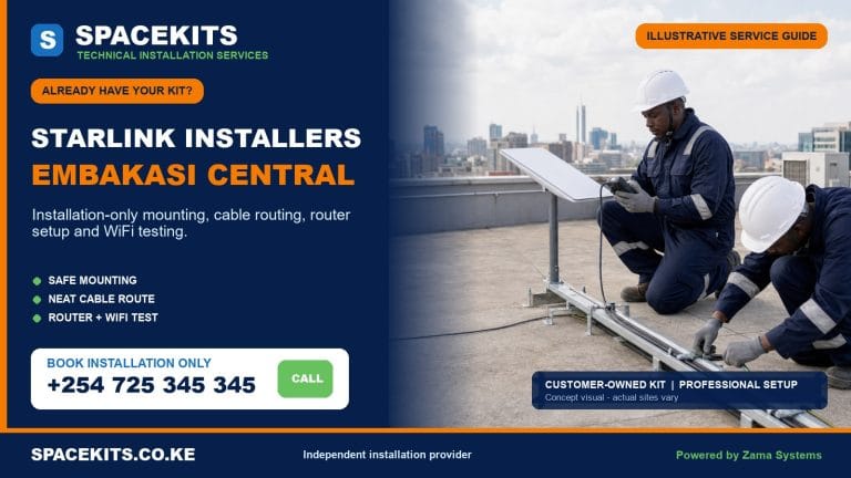 Starlink installation only Embakasi Central - SpaceKits customer-owned kit service