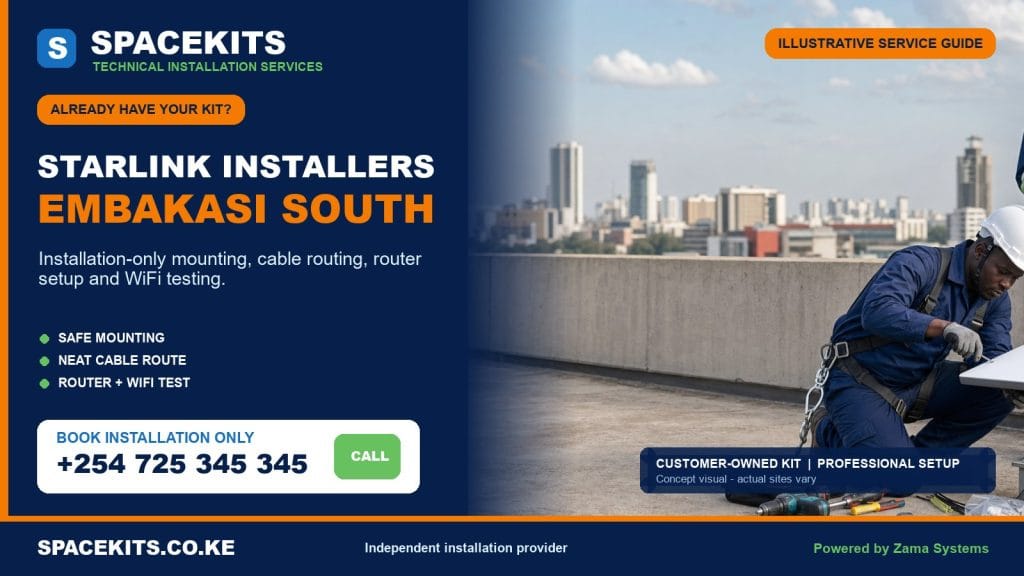 Starlink installation only Embakasi South - SpaceKits customer-owned kit service