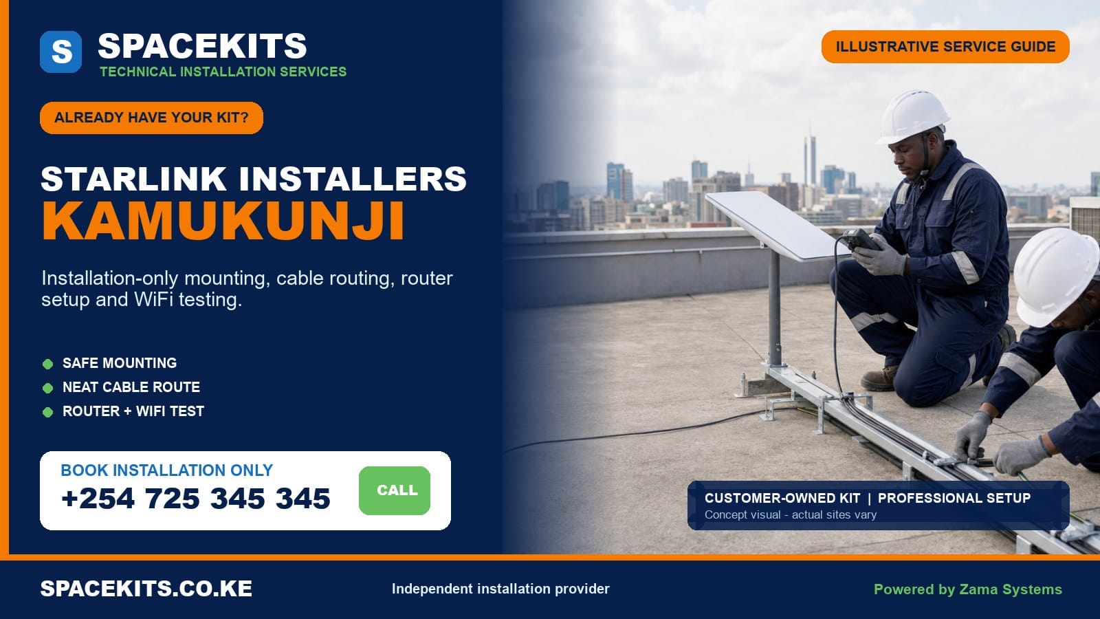 Starlink installation only Kamukunji - SpaceKits customer-owned kit service