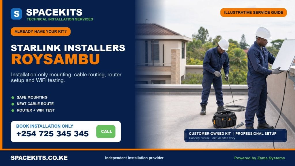 Starlink installation only Roysambu - SpaceKits customer-owned kit service