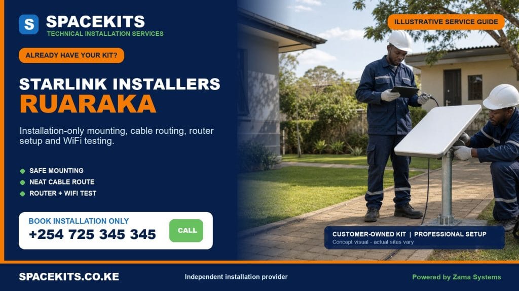 Starlink installation only Ruaraka - SpaceKits customer-owned kit service