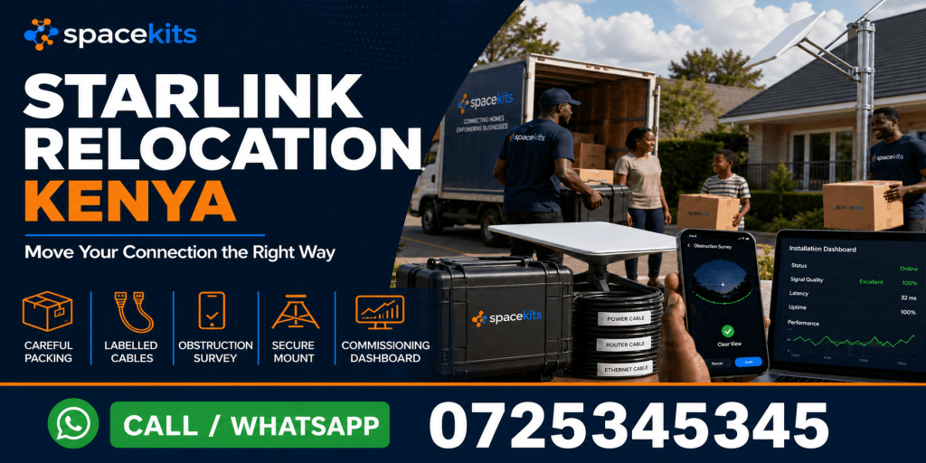 Starlink relocation Kenya - Call or WhatsApp 0725345345