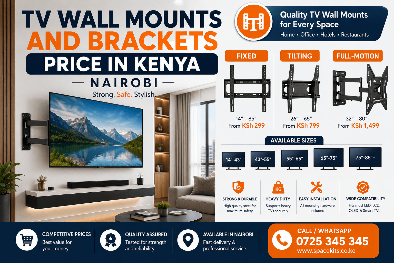 TV Wall Mounts and Brackets Price in Kenya