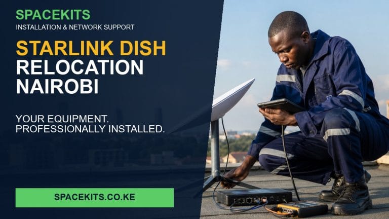 Starlink Dish Relocation Nairobi — SpaceKits installation service for customer-provided equipment