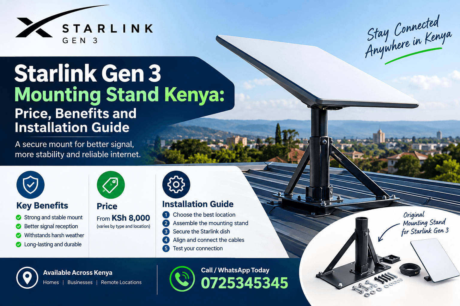 Starlink Gen 3 Mounting Stand Kenya: Price, Benefits and Installation Guide