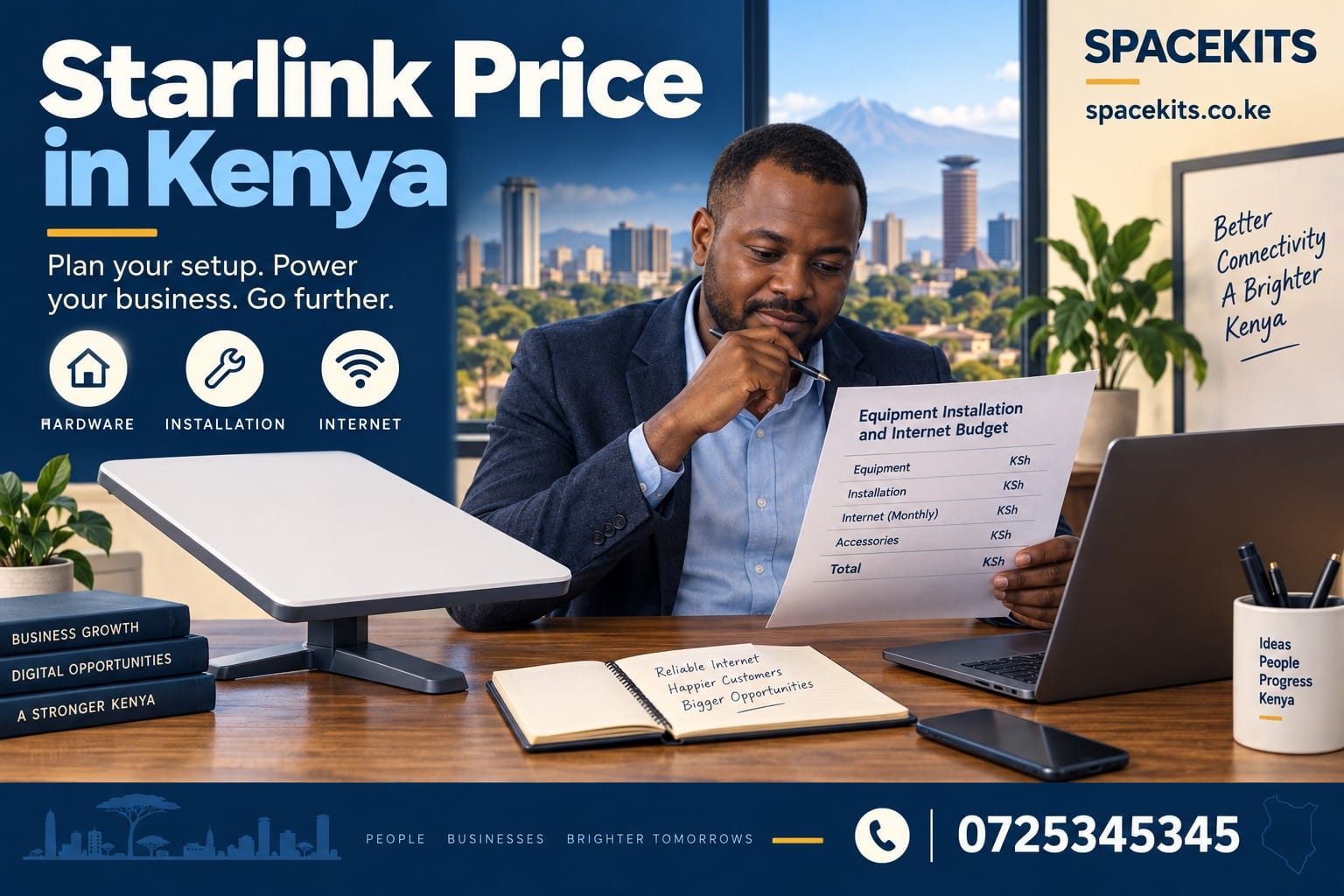 starlink price in kenya — Spacekits, call 0725345345