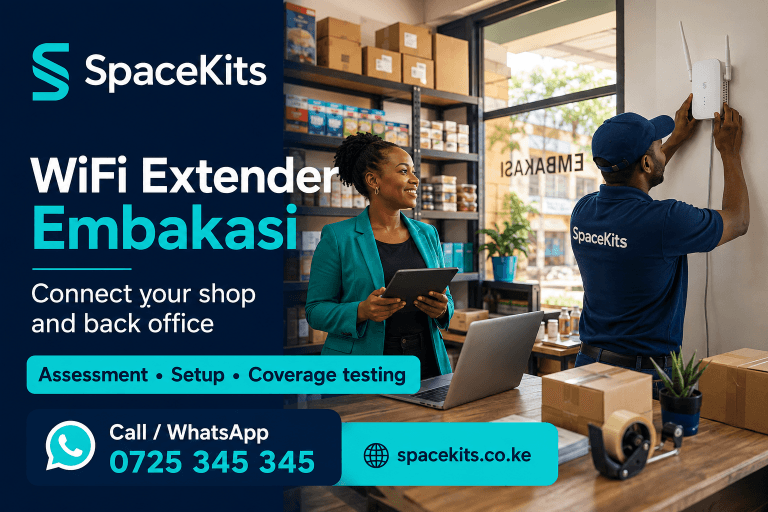 WiFi Extender Embakasi – illustrated SpaceKits shop and stockroom WiFi assessment