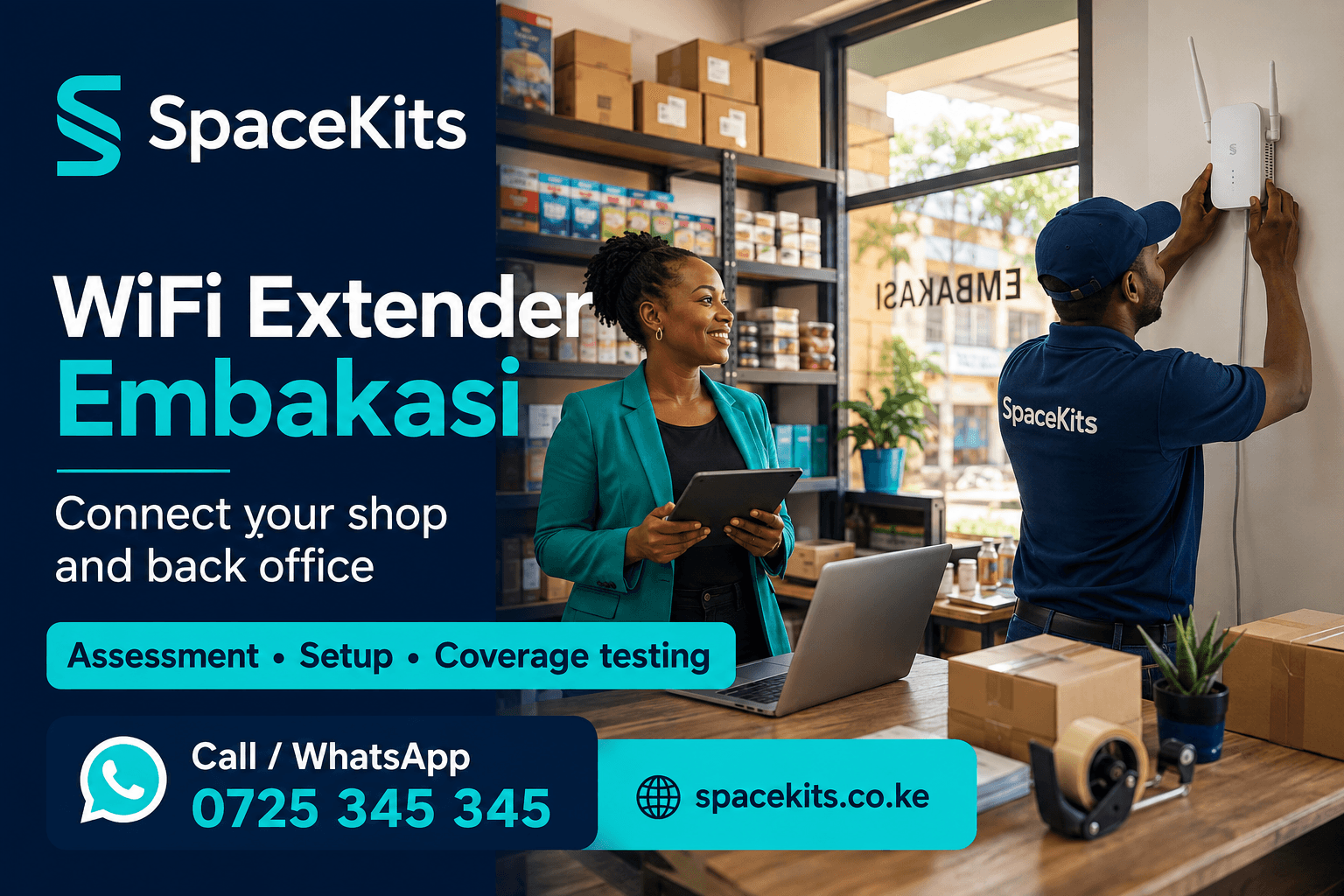 WiFi Extender Embakasi: illustrative SpaceKits coverage assessment