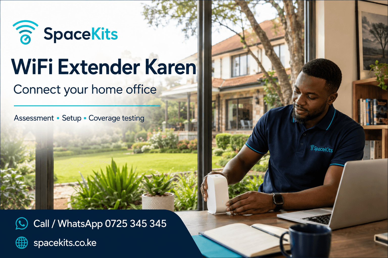WiFi Extender Karen: illustrative SpaceKits coverage assessment