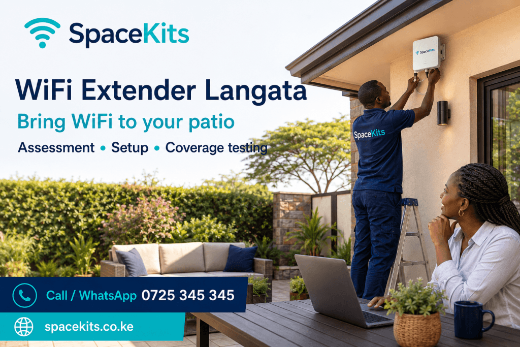 WiFi Extender Langata – illustrative outdoor seating coverage flyer