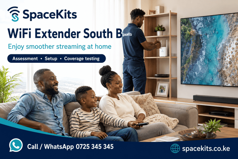 WiFi Extender South B – illustrative home streaming coverage flyer