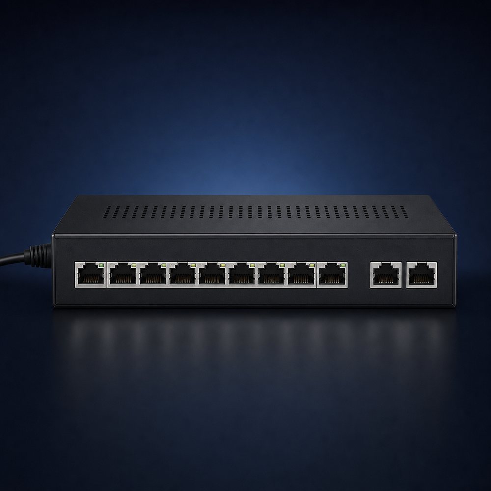 8-Port Gigabit PoE+ Switch with Uplinks